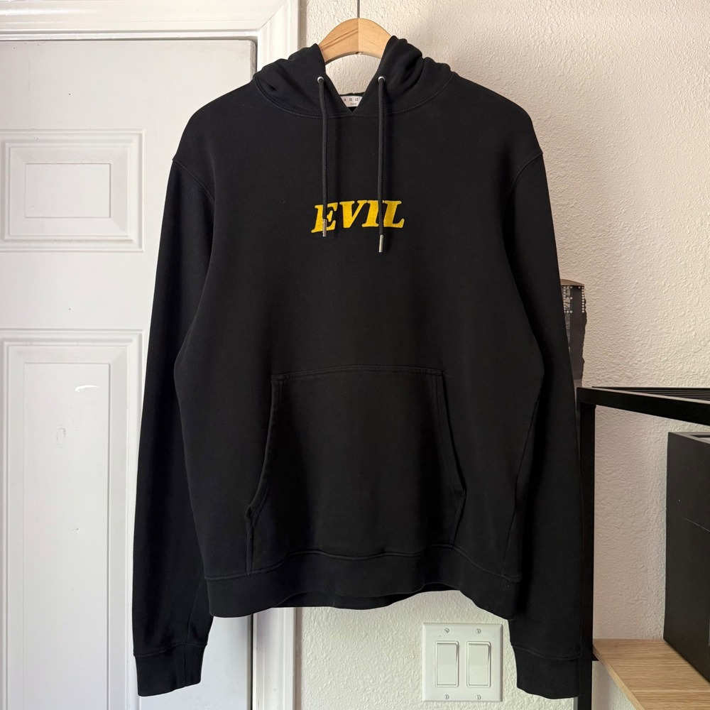 SANDRO evil graphic long sleeve cotton knit pullover hoodie sweater